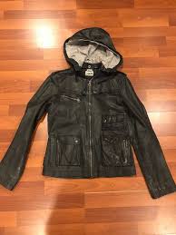 Tommy Hilfiger Womens Hooded Leather Jacket Medium Fashion Clothing Shoes Accessorie Leather Jacket With Hood Womens Hooded Leather Jacket Leather Jacket