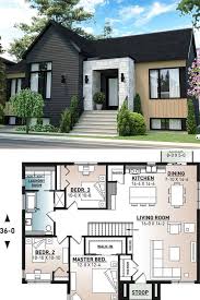 Inventive contemporary house plans and modern house plans that combine clean simple lines and abundant natural light. 3 Bedroom Single Story Scandinavian Style Home Floor Plan Modern Style House Plans Small House Exteriors Small House Design Exterior