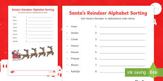 In this article, learn various ways to sort data in alphabetical order. Santa S Reindeer Alphabet Ordering Worksheet Worksheet