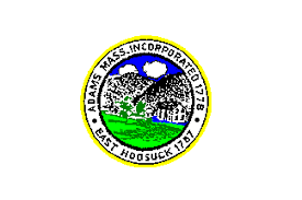 It is a blue shield emblazoned with the image of a native american, massachusett (the native people that inhabited the area of which is now greater boston). Adams Massachusetts U S