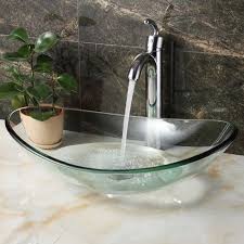 tempered glass oval vessel bathroom