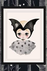The Violet Eyes Bat Girl Print Has The Perfect Mix Of Quirky And Cool Made In Australia This Print Collection Has Been Made For Childr Art Bat Art Batgirl Art