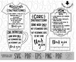 Care Card Bundle Care Instruction Cards Decal And Htv Application Instructions Care Card Svg Instruction Svg Cricut Projects Vinyl Cricut Tutorials Instruction