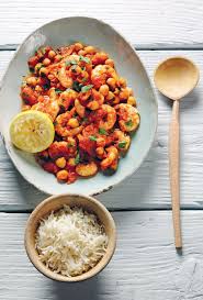 Harissa Prawns And Chickpeas Chickpea Curry Curry Recipes Chickpea Recipes Healthy