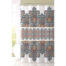 Extra long & wide shower curtain waterproof polyester fabric bathroom curtains. Fabric Shower Curtain For Bathroom White Navy Orange Coral Floral Design 72 L Walmart Com Walmart Com