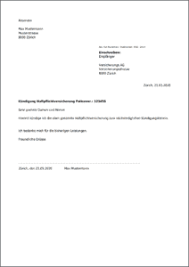.vorlage zum ausdrucken ausserordentliche kundigung mietvertrag kundigung vorlage : Kundigung Fur Haftpflichtversicherung Kostenlos Als Pdf
