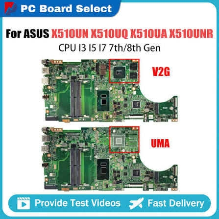 ASUS X510UQ X510UN Motherboard with CPU for i3 i5 i7