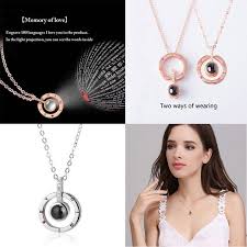 I Love You Necklace 100 Languages Projection Pendant In 2020 Pendant Alloy Necklace Necklace Types