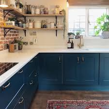 Howdens On Instagram We Love How Katealice Has Used A Rich Teal Colour On Our Chelford Paintabl Teal Kitchen Cabinets Kitchen Remodel Small Teal Kitchen