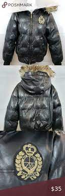 Roca Wear Black Faux Leather Fur Puffer Coat Fur Puffer Coat Puffer Coat Women S Puffer Coats