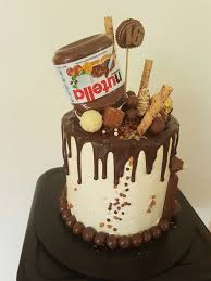 Nutella Drip Cake By Custom Candy Cake Design Cake Drip Cakes Cake Design
