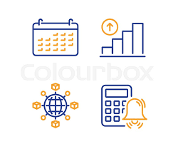 Logistics Network Calendar And Graph Stock Vector