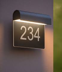 Curved Led Illuminated House Number Plate House Number Plates Number Plate Illuminated House Numbers