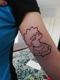 We recently covered this design as a way to show off a tattoo of a cross on the back of a man's neck. Got My First Tattoo Yesterday A Groovy Lisa Simpson That Couldn T Match My Personality More The Artist Was Amazing Done At Exink In Braga Portugal By Malone Tattoos