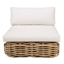 Modular Rattan Sofa Seat With Ecru Cushions St Tropez Maisons Du Monde Rattan Sofa Sofa Seats Outdoor Furniture Sets