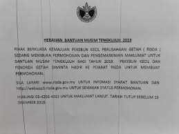 Contribute to tolsac/webapp3 development by creating an account on github. Info Selangorfm Bantuan Musim Tengkujuh 2019 Risda 15 Disember 2019