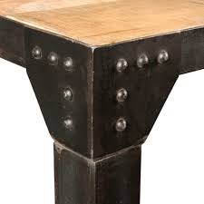 Christopher knight home catriona modern industrial dining table by 70.00 w x 33.00 d x 29.50 h $272.99. Solid Mango Wood And Metal 8 10 Seater Industrial Dining Table L200 Factory Maisons Du Monde