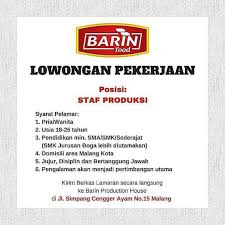 Memiliki pengalaman kerja di bidang sales/marketing/tour &… Lowongan Kerja Staff Produksi Loker