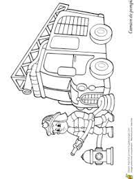 coloriage camion de pompier au travail dessin heidi gratuit