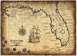 Treasure Map Of The Southeast Limited Edition 16 X Etsy Real Treasure Maps Pirate Maps Treasure Maps