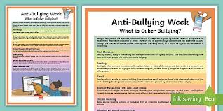 Cyberbullying from a parent's point of 22. Anti Bullying Week What Is Cyber Bullying Poster