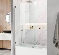 Panel de baño fijo individual sin marco de 34 pulgadas de ancho x 58  pulgadas de alto, pantalla fija para bañera con abrazaderas, vidrio  transparente ...