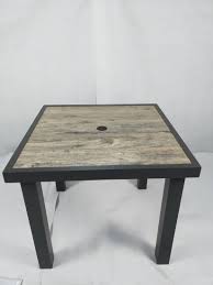 Our water mill dining table is the perfect picnic style table with benches for everyone to squeeze in. China Aluminum Outdoor Garden Beach Square Ceramic Top Dining Table With Oak Wood Grain China Outdoor Furniture Square Table