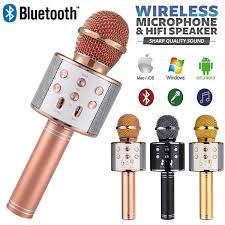 The dynamic microphone allows you to belt out your favorite tunes with echo vocal effects. Handheld Wireless Bluetooth Microphone Ktv Karaoke Microphone With Speaker For Ios Android Phone Computer 300 1800mah Battery Wish