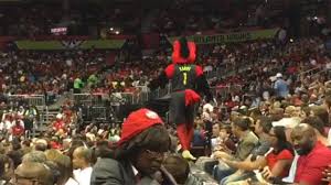 Atlanta hawks mascot injury caught on camera. Crushing Moment Atlanta Hawks Mascot Slips On Barrier Video Rt Viral