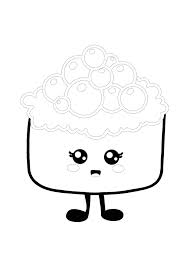 Cute Kawaii Sushi Coloring Page Coloring Pages Free Printable Coloring Kawaii