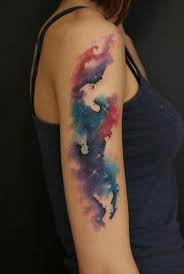 Watercolor Negative Space Watercolor Galaxy Tattoo Cool Tattoos Galaxy Tattoo