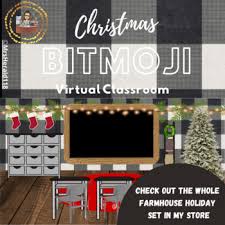 Christmas Farmhouse Bitmoji Virtual Classroom Google Slides Virtual Classrooms Christmas Classroom Classroom Background