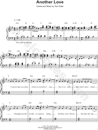 Tom Odell Another Love Sheet Music Easy Piano In E Minor Transposable Download Print Sheet Music Tom Odell Easy Piano