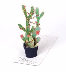 Fold open the cactus spines. Christmas Cactus Pop Up Card From Uwp Luxe Art Supplies Gift Cactus Christmas Cactus