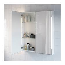 Storjorm Element Miroir 2ptes Eclairage Int Blanc 80x14x96 Cm Avec Images Armoire De Toilette Avec Miroir Meuble Miroir Etagere En Verre