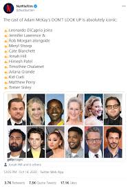 Jennifer lawrence, leonardo dicaprio, cate blanchett and others. Leonardo Dicaprio And Ariana Grande Join An All Star Cast For Netflix S Don T Look Up Ign