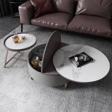4.5 out of 5 stars. Gray Round Swivel Coffee Table With Storage Drawer 2 Piece Set White Stone In 2021 Coffee Table With Storage Coffee Table Drum Coffee Table