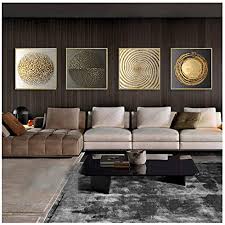 Wall painting designs for living room black and white. Amazon Com Oneam Art Abstract Gold Black White Modern Square Texture Canvas Painting Posters And Prints Home Decor Wall Art Pictures 40x40cmx4 Pcs No Frame Posters Prints