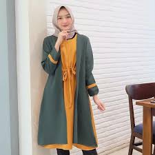 Desain baju batik modern casual Baju Atasan Muslimah Desain Formal Tamara Combi Long Tunik Wanita Muslimah Shopee Indonesia