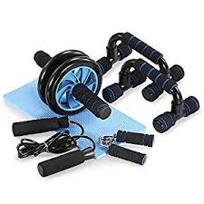 Tomshoo Ab Roller Bauchtrainer Liegestutzgriffe Springseil Handtrainer Knie Pad 5 In 1 Workout Ab Roller Trainingsgerate Fur Zuhause Springseil