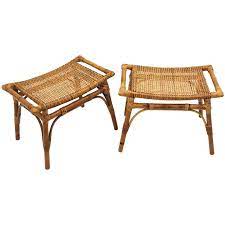 For many years, woven cane seats have been the choice of discerning paddlers. Pair Of Bamboo Stools Benches Or Ottoman With Woven Wicker Cane Seats At 1stdibs