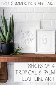 Bonus tip on how to print with leaves: Tropical Palm Leaf Line Art Free Printable Series The Happy Housie