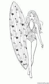 1100 x 760 jpeg 69 кб. Coloring Page Barbie Is Engaged In Surfing