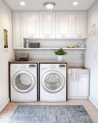 Shaker Laundry Cabinet Kit With Pull Out Faucet Ql058 The Home Depot Stylish Laundry Room Laundry Room Layouts Small Laundry Room Organization