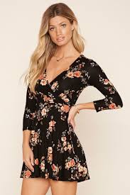 Faux Wrap Floral Dress Forever 21 2000205737 Forever 21 Floral Dress Floral Dresses Short Dresses