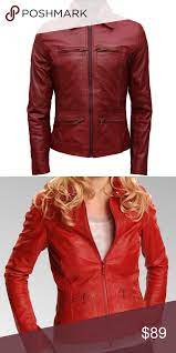Real Leather Emma Swan Once Upon A Time Red Jacket Red Jacket Red Leather Jacket Leather Jacket