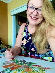 Orange and Gold Natives in Vintage Tin by Debra Meier Art, Landscape  Orientation, Native Flower Art, Australian Natives Print, Artwork Gift