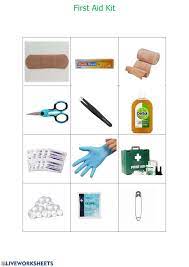 First aid, immediate and temporary treatment of a victim of sudden illness or injury while awaiting the arrival of medical aid. First Aid Kit Worksheet