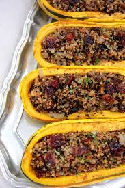 Quinoa And Cranberry Stuffed Delicata Squash A Little Rosemary And Time Healthy Thanksgiving Recipes Delicata Squash Recipe Recipes