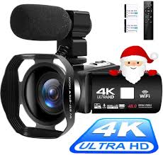 Video Camera 4k Camcorder Ultra Hd Wifi Camcorder With Microphone Digital Camcorder Full Hd 30 0mp Ir Night Vision Video Camera 16x Digital Zoom 3 0 Inch Touch Screen With Lens Hood Amazon De Electronics